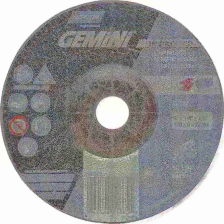 Norton Co 4-1/2 x 1/4 x 7/8 GEMINI GRIT DISC NR43594